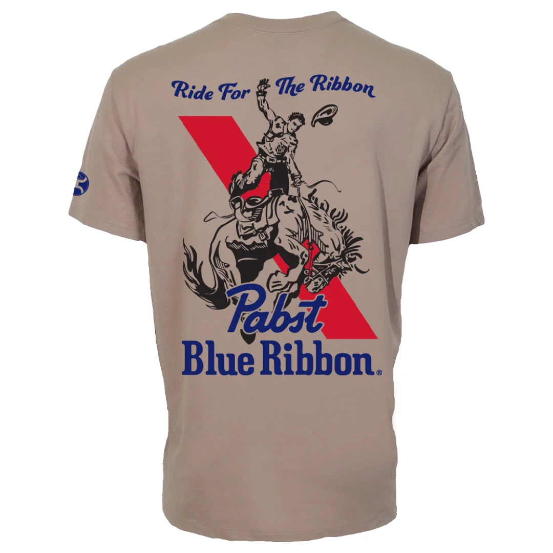 Hooey Men's Pabst Blue Ribbon Tan Graphic T-Shirt HT2655TN