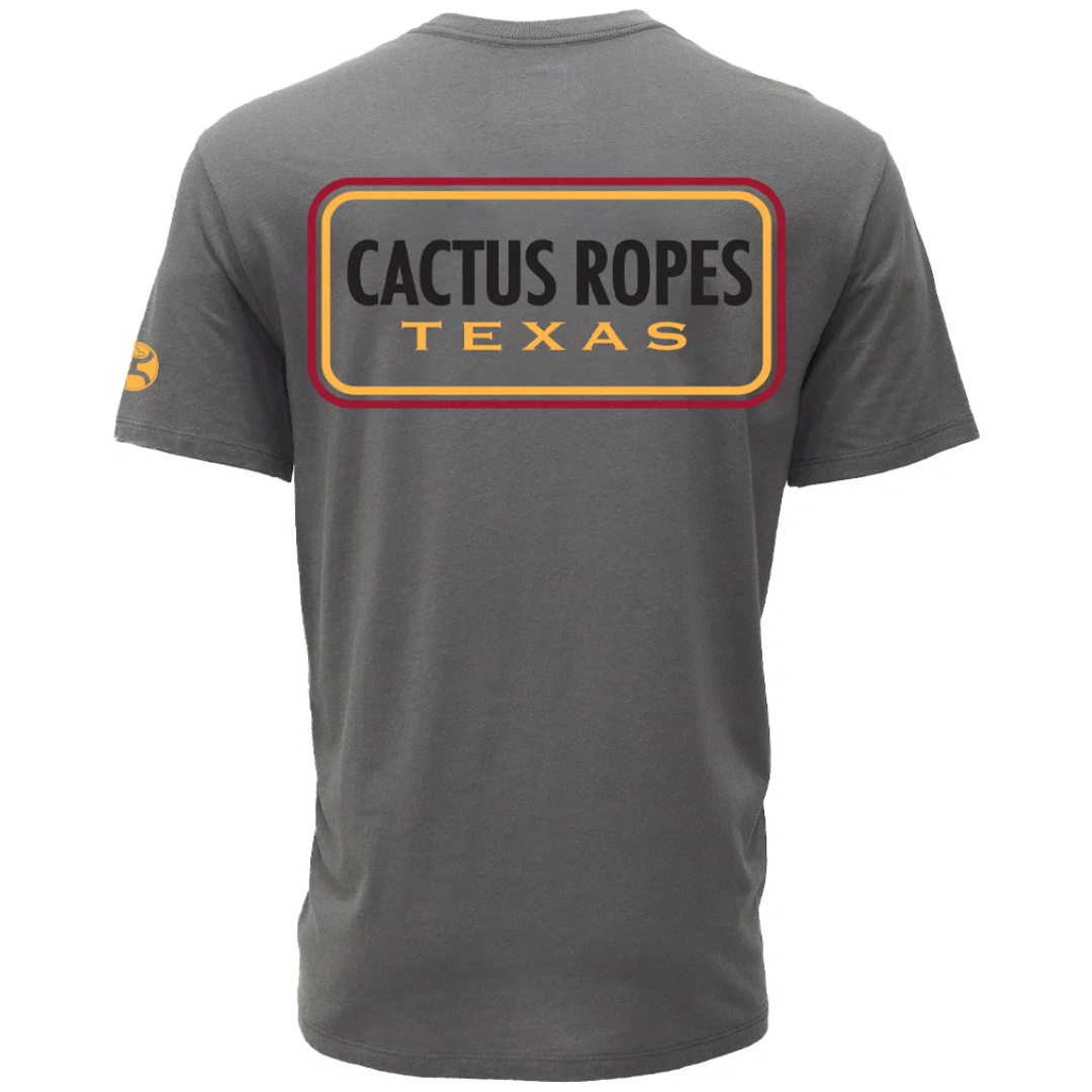 Hooey Men's Cactus Ropes Dark Grey Logo Graphic T-Shirt HT2649DKGY