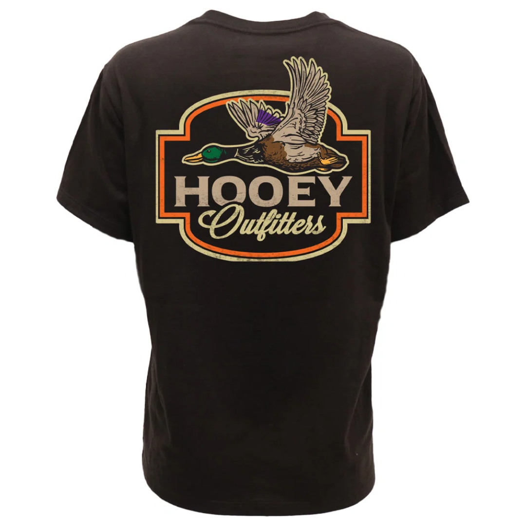 Hooey Men's Flock Shot Brown Bird Logo T-Shirt HT2610DKBR