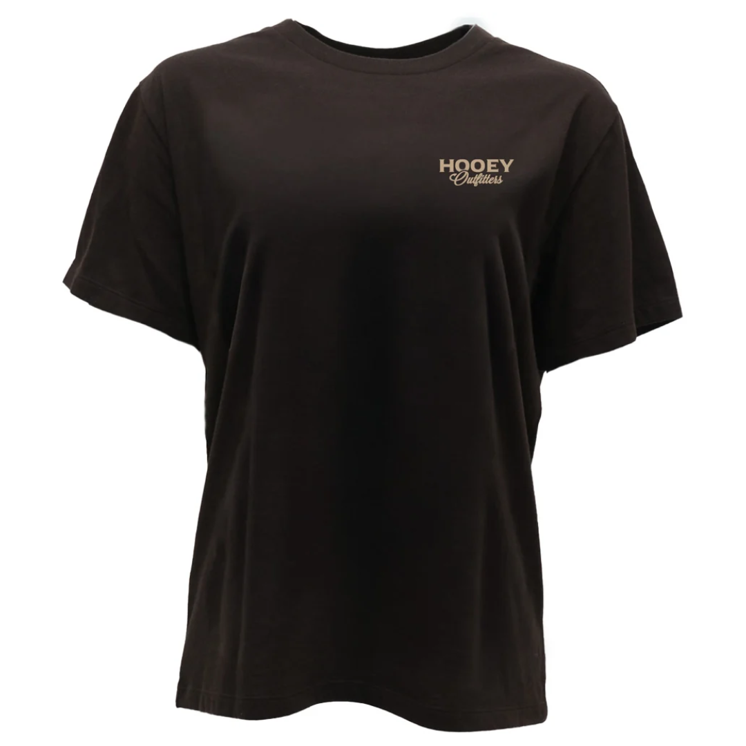 Hooey Men's Flock Shot Brown Bird Logo T-Shirt HT2610DKBR