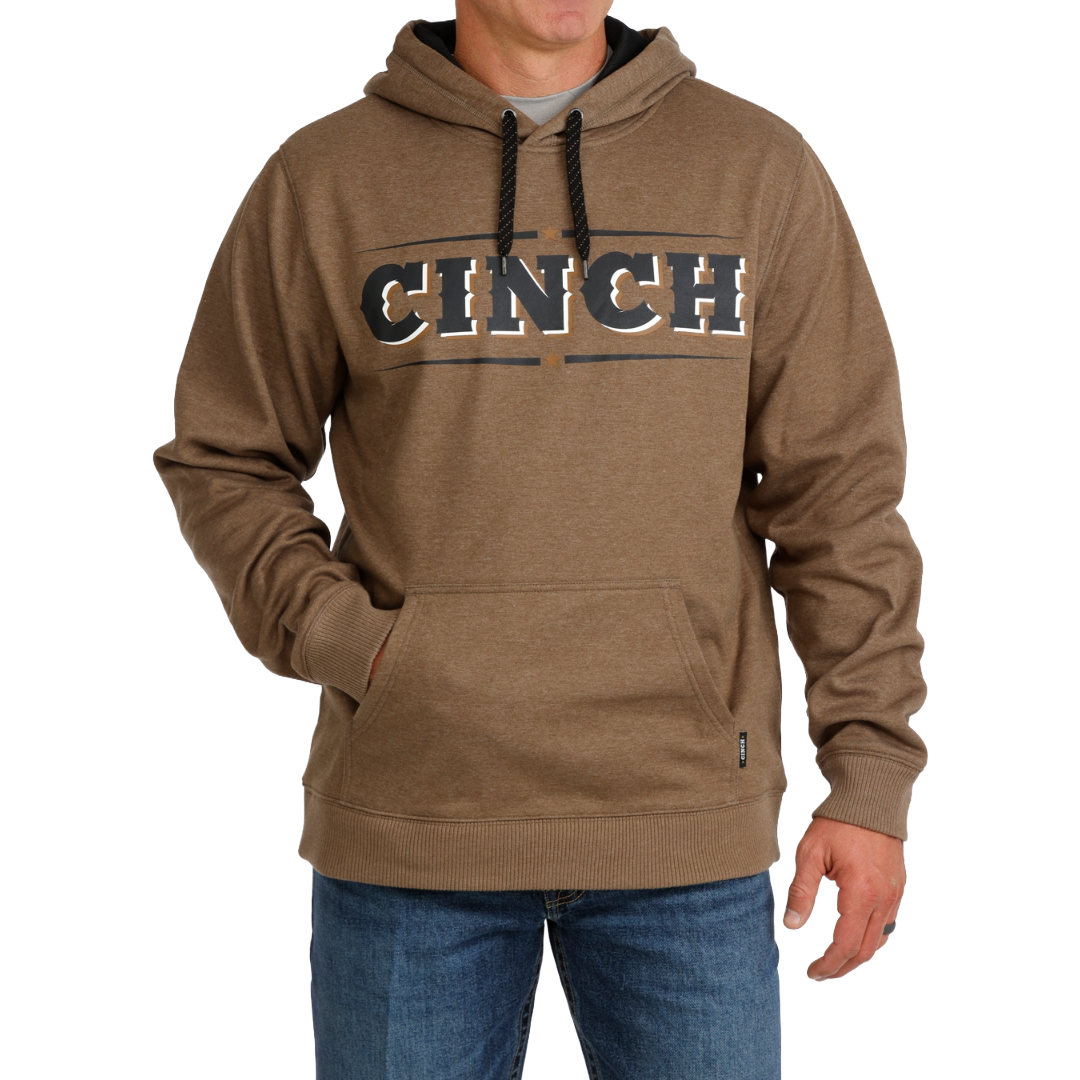 Cinch Men's Brown Heather Logo Pullover Hoodie MWK1206035