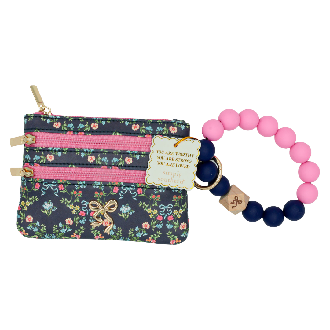 Simply Southern Ribbon Floral Beaded Bangle 0226-BEADBANGLEWLT-RBNFLR