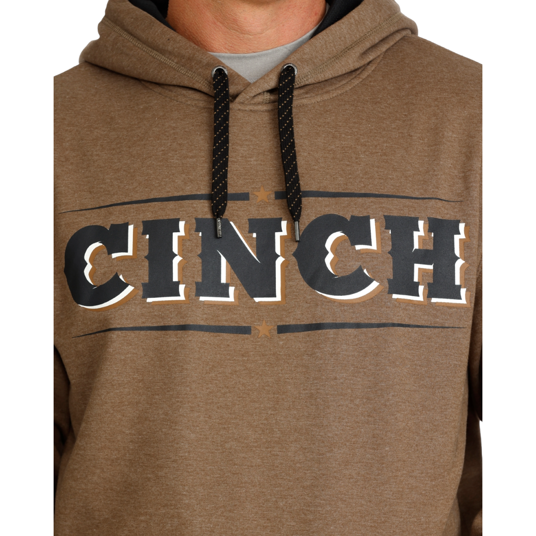 Cinch Men's Brown Heather Logo Pullover Hoodie MWK1206035