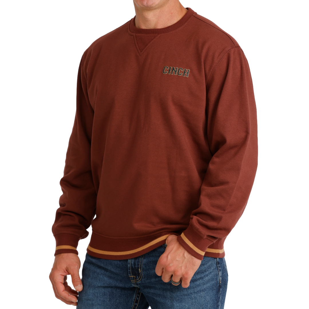Cinch Men's Burgundy Fleece Pullover Sweatshirt MWK1244001