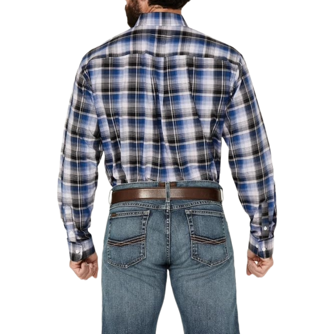 Cinch Men's Royal Plaid Print Button Down Shirt MTW1105762
