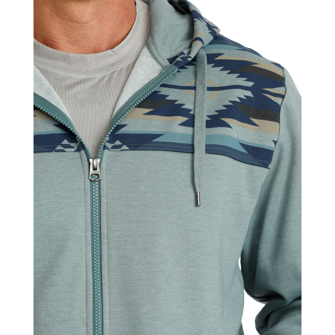 Cinch Men's Blue Full Zip Hooded Jacket MWK1970001