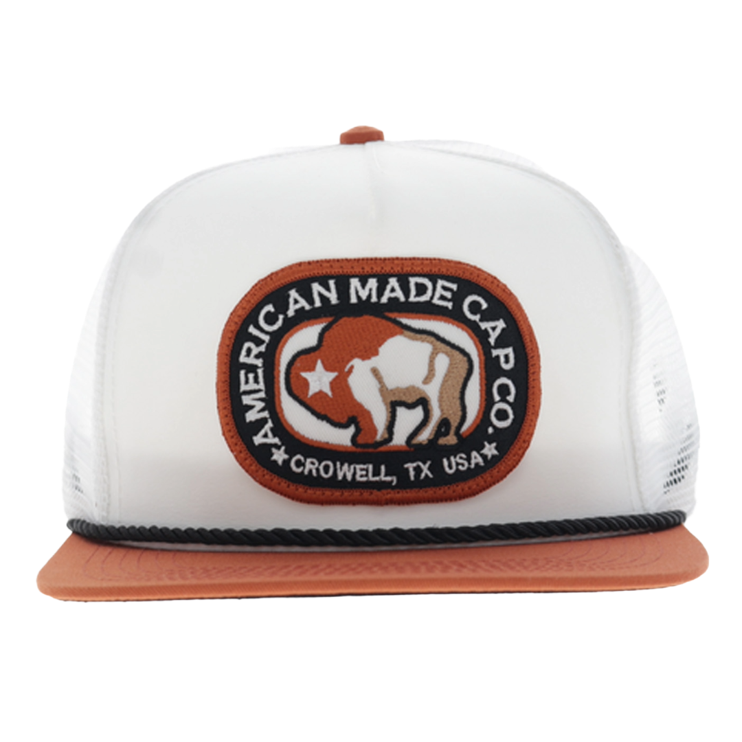 Hooey AMCC White Circle Logo Patch 5-Panel Trucker Cap 9771T-WH