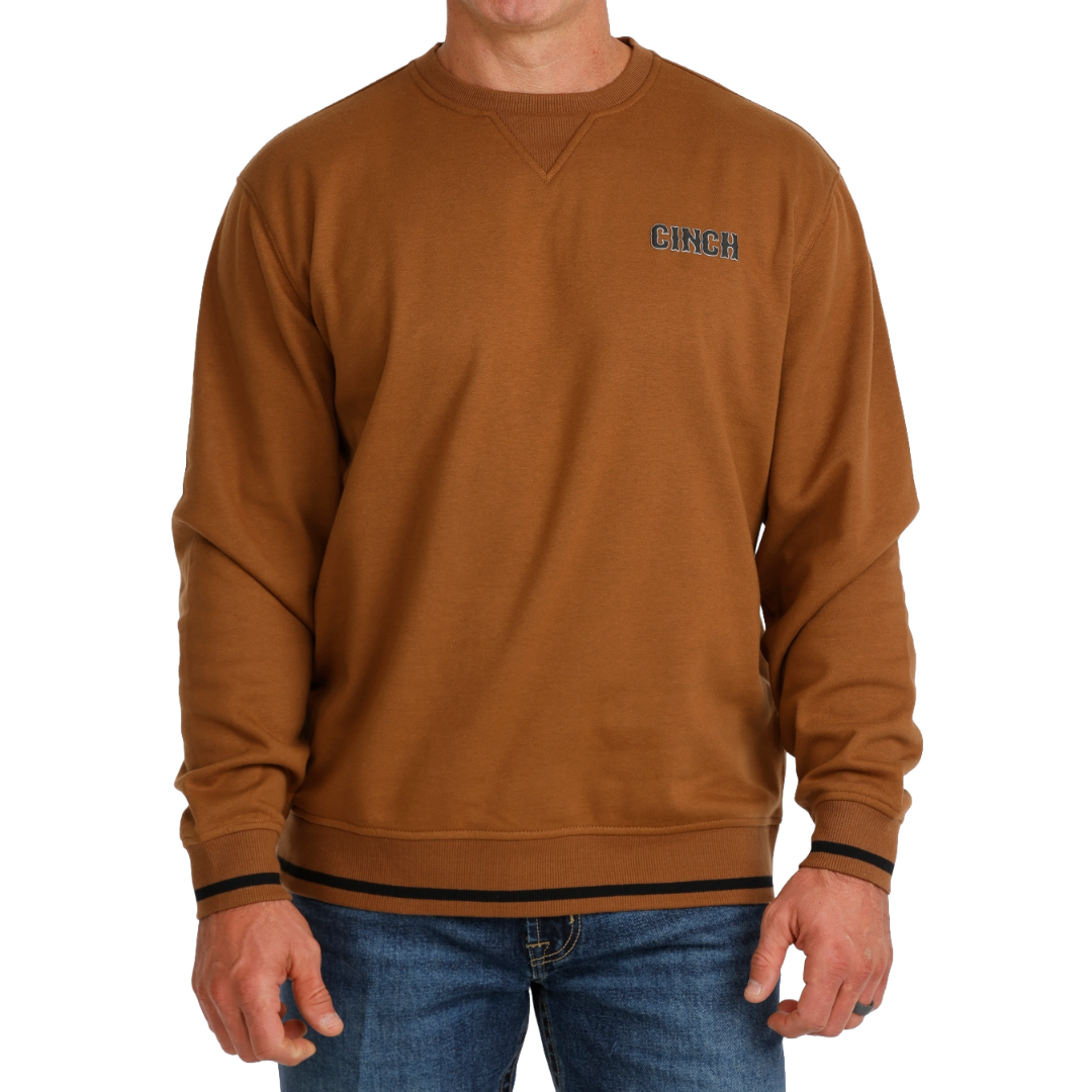 Cinch Men's Brown Fleece Pullover Sweatshirt MWK1244002