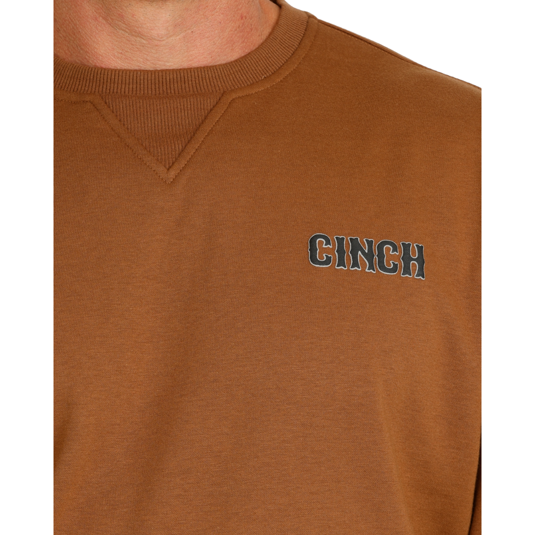 Cinch Men's Brown Fleece Pullover Sweatshirt MWK1244002