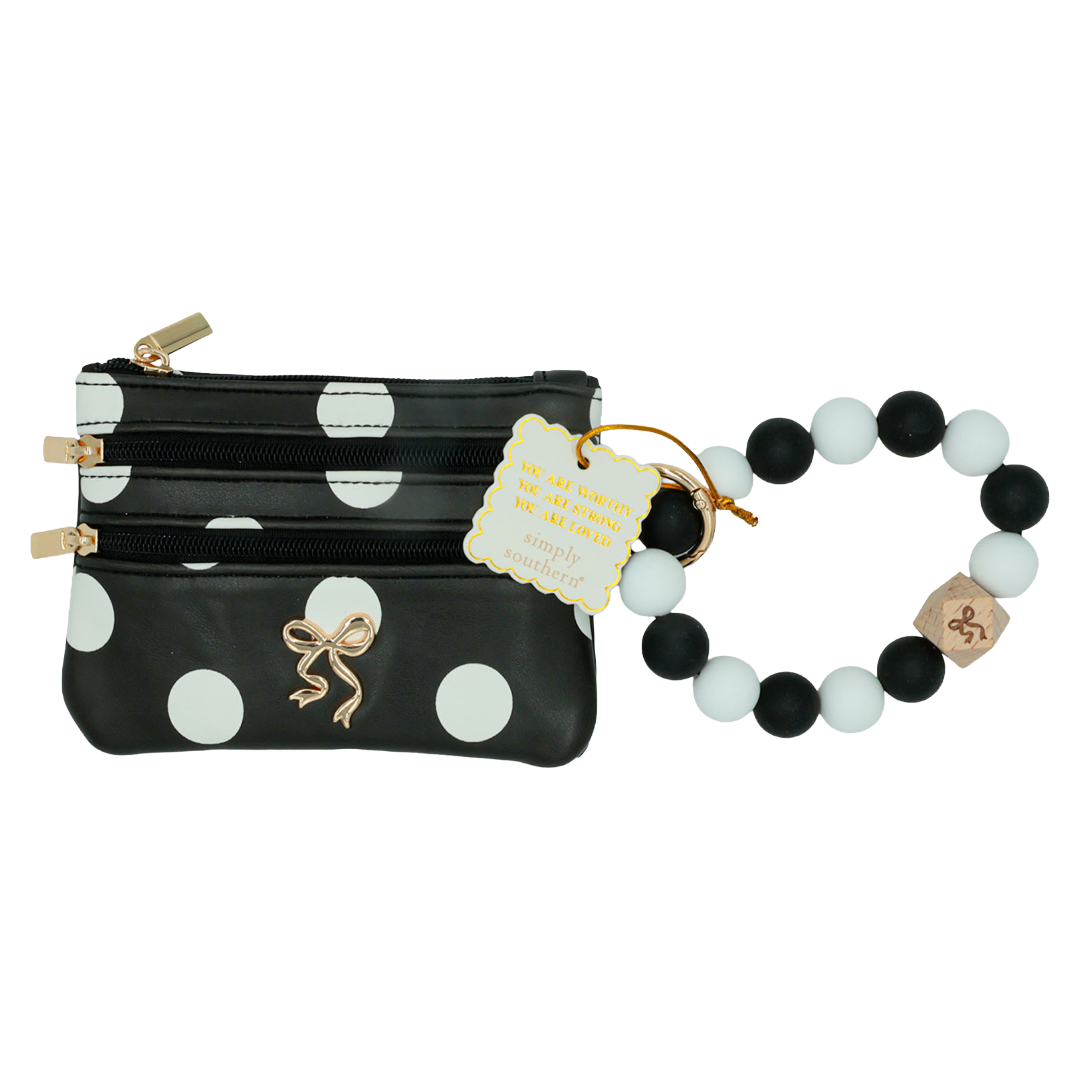 Simply Southern White Dot Beaded Bangle 0226-BEADBANGLEWLT-WHTDOT