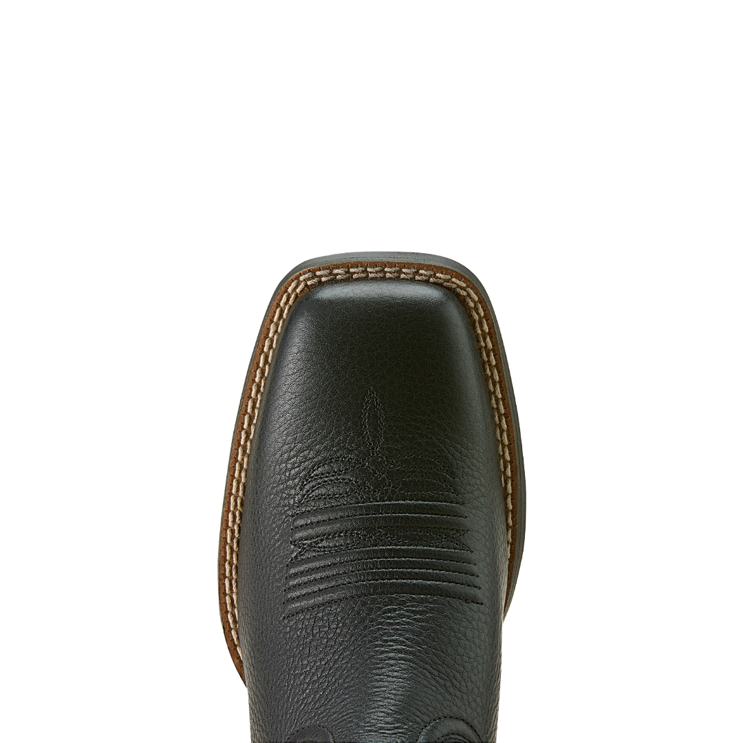 Ariat Ladies Round Up Filly Black Deertan Wide Square Toe Western Boot 10064075