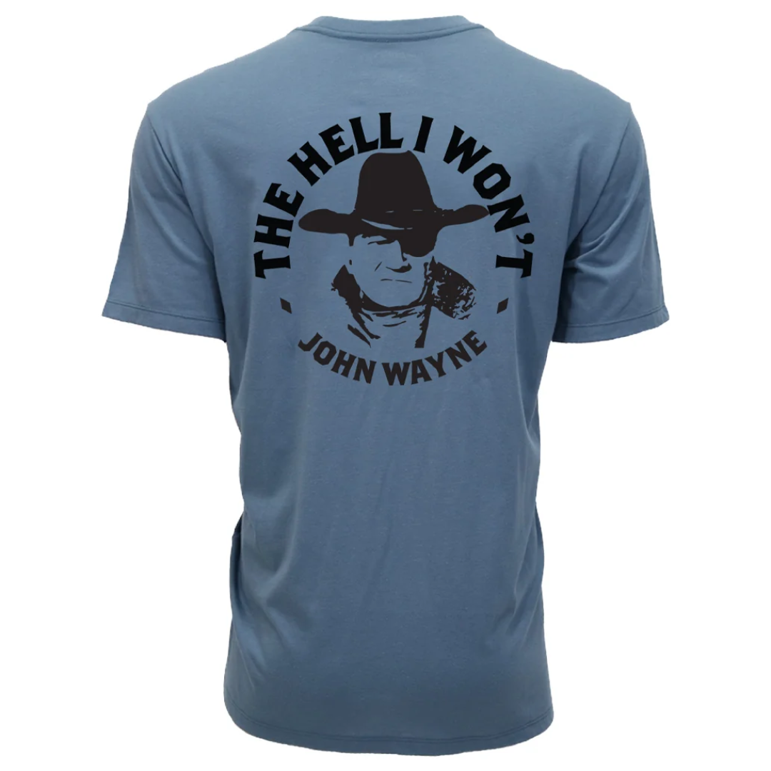 Hooey Men's The Hell I Won't Dark Denim Graphic T-Shirt HT2658DKDE