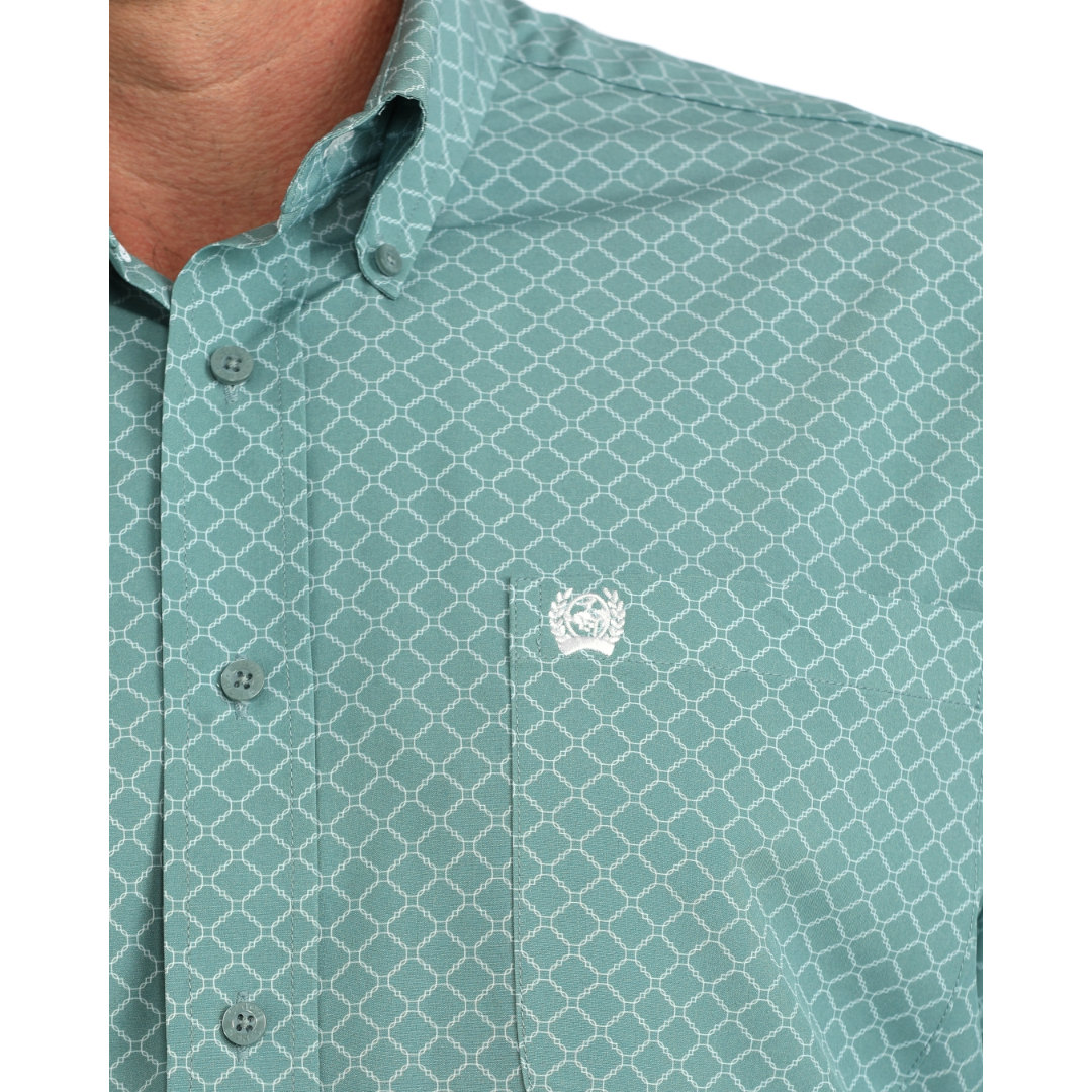 Cinch Men's Blue Arenaflex Printed Button Down Shirt MTW1106136