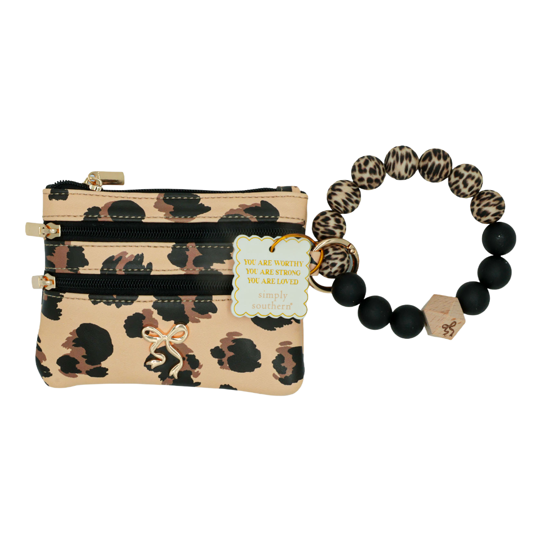 Simply Southern Leopard Beaded Bangle 0226-BEADBANGLEWLT-CRMLEO