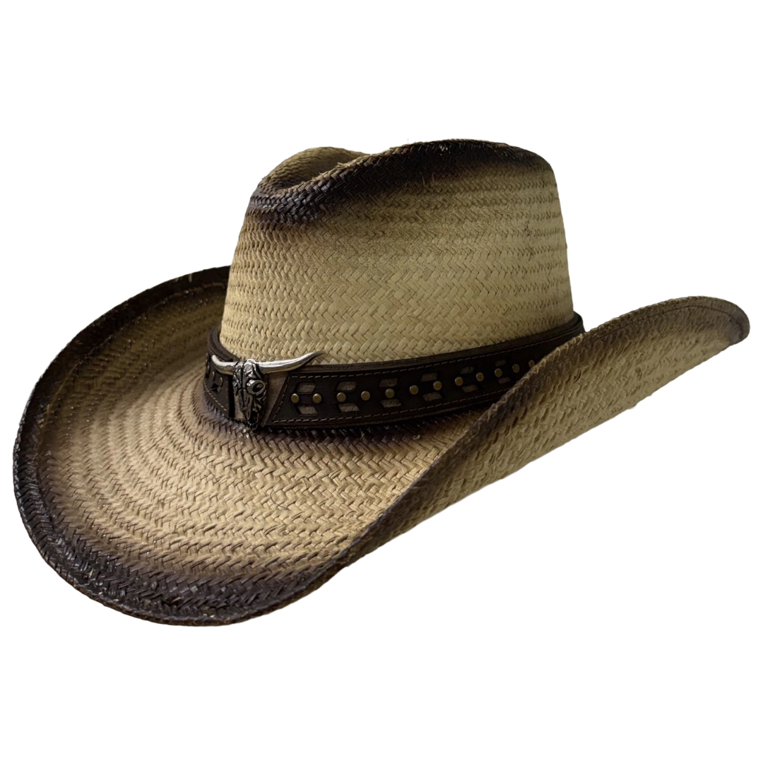 Austin Handmade Hats Silver Longhorn Natural Straw Hat 05-1216