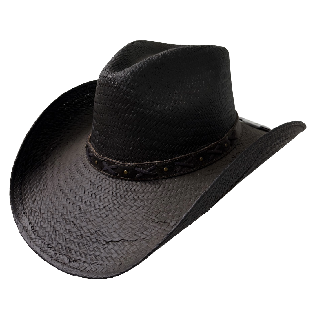 Austin Handmade Hats Tuscon Black Western Straw Hat 05-700