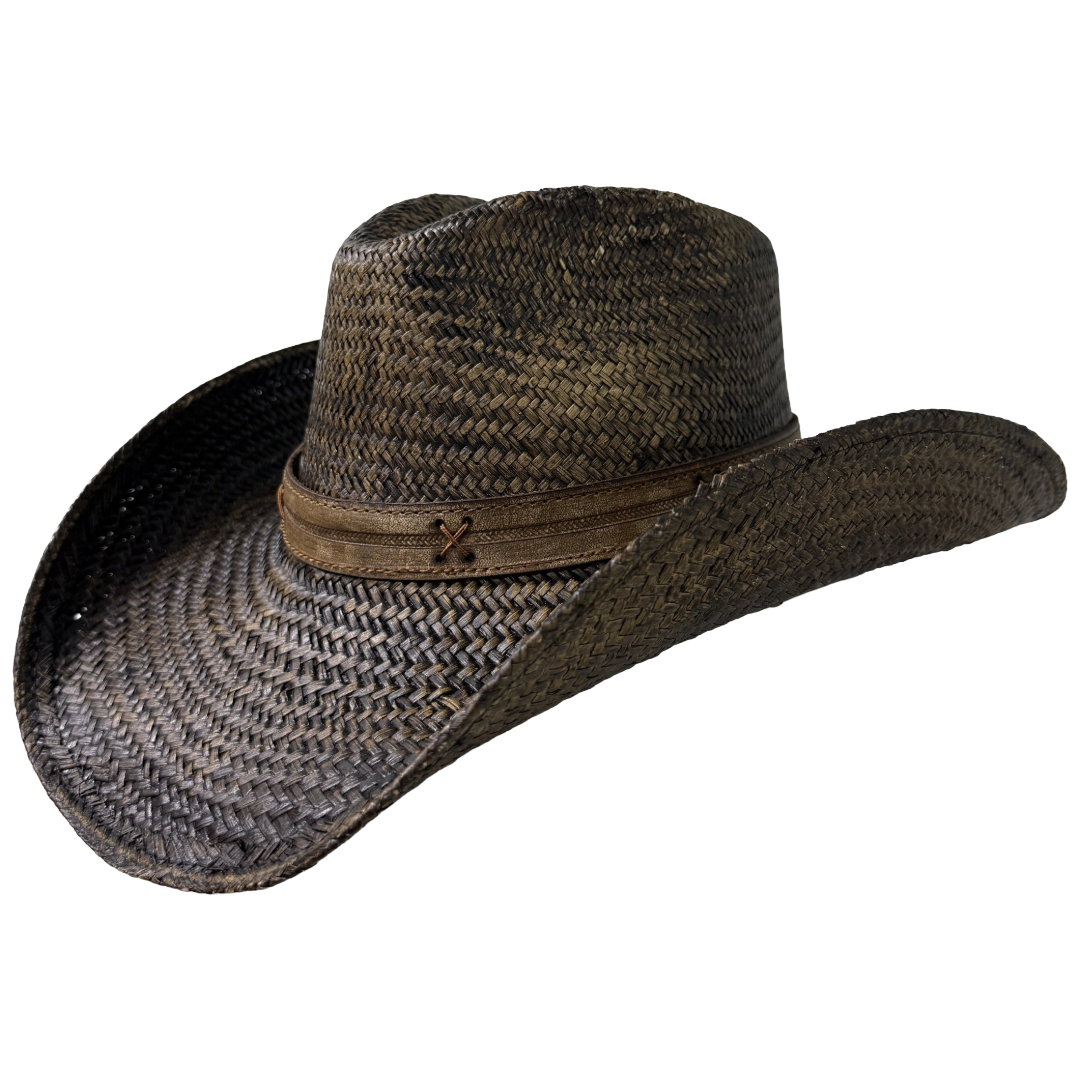 Austin Handmade Hat Dark Brown Straw Western Hat 05-100