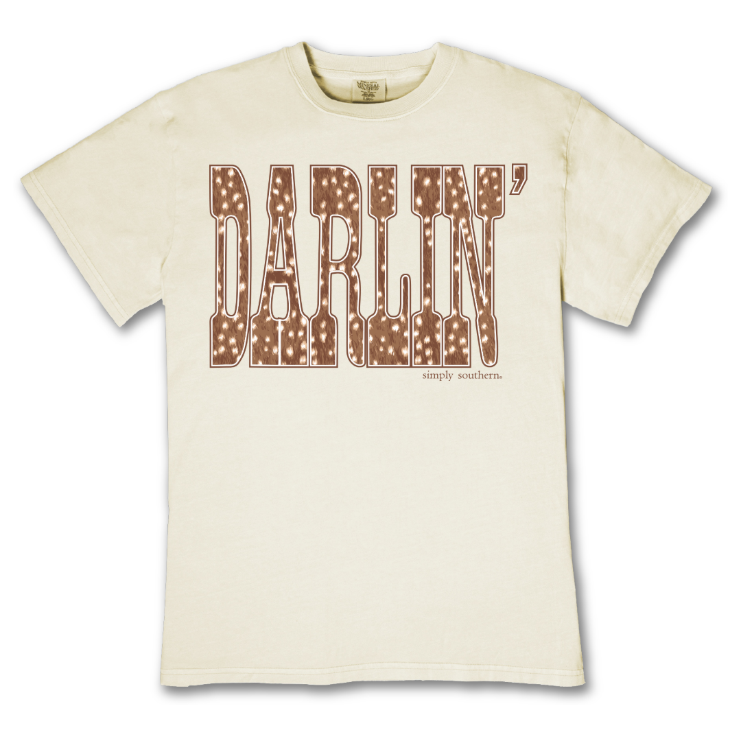 Simply Southern Ladies Bone Darlin' Graphic T-Shirt MINWASH-DARLIN-BONE