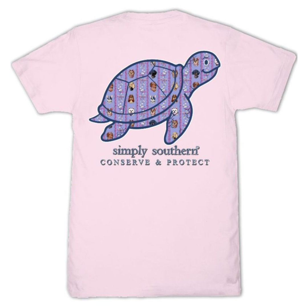 Simply Southern Ladies Peony Puppy Tracking T-Shirt SS-TRACKT2-PUPPY-PEONY