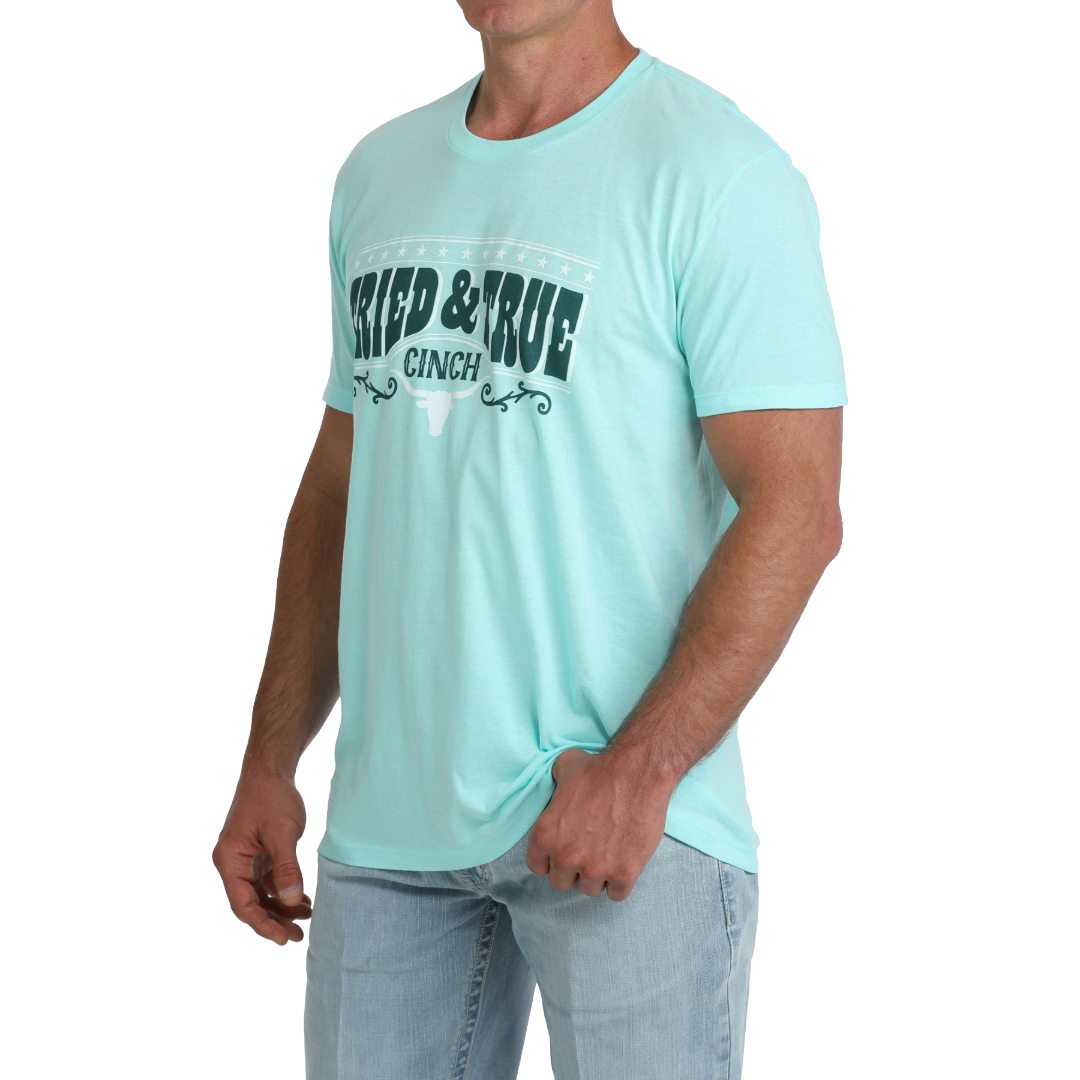 Cinch Men's Turquoise 'Tried & True' Graphic T-Shirt MTT1690733