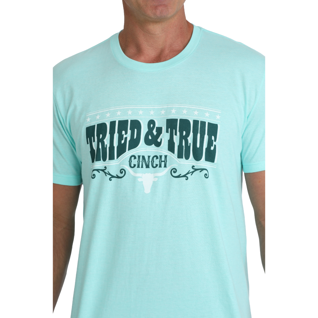 Cinch Men's Turquoise 'Tried & True' Graphic T-Shirt MTT1690733