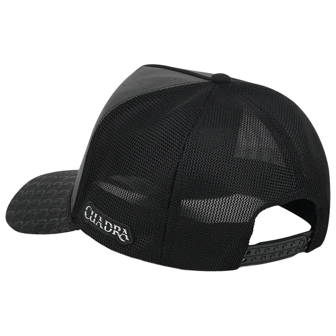 Cuadra Men's Black Alligator Patch Trucker Cap CP004