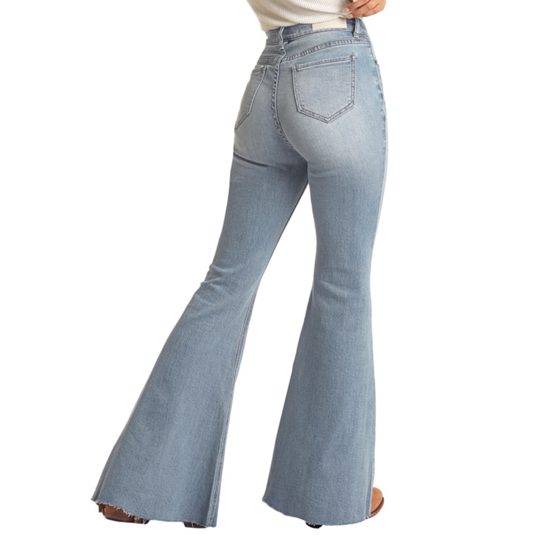 Rock & Roll® Ladies High Rise Distress Light Wash Bell Bottom RRWD7HRZTT