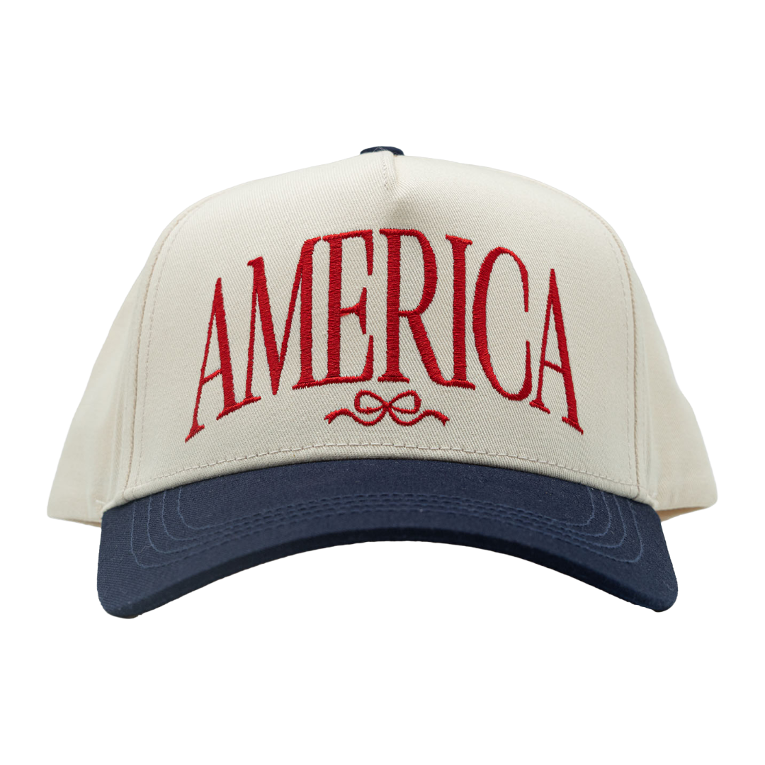 Simply Southern Ladies Cream America Trucker Cap 0126-HAT-AMERICA