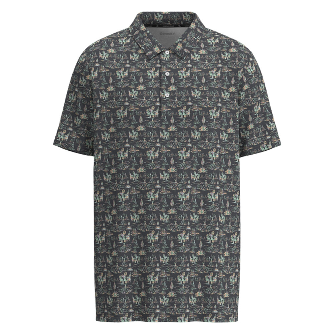 Hooey Men's "The Weekender" Charcoal Comanche Print Polo HP2601CHPR