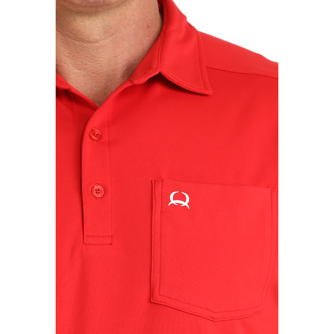 Cinch Men's Solid Red ArenaFlex Polo MTK1874004