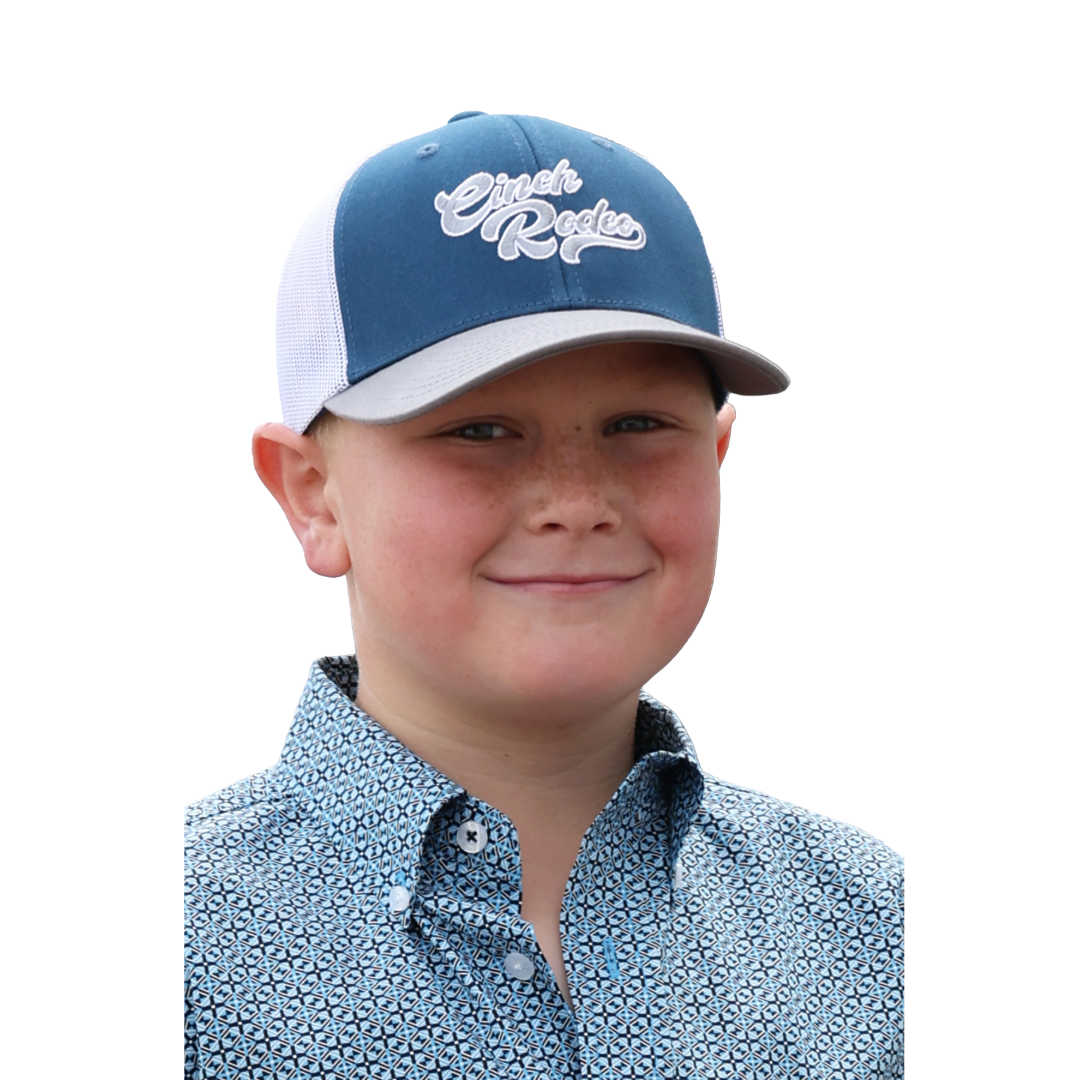 Cinch Boy's Youth Blue Trucker Cap Hat MCC0606044