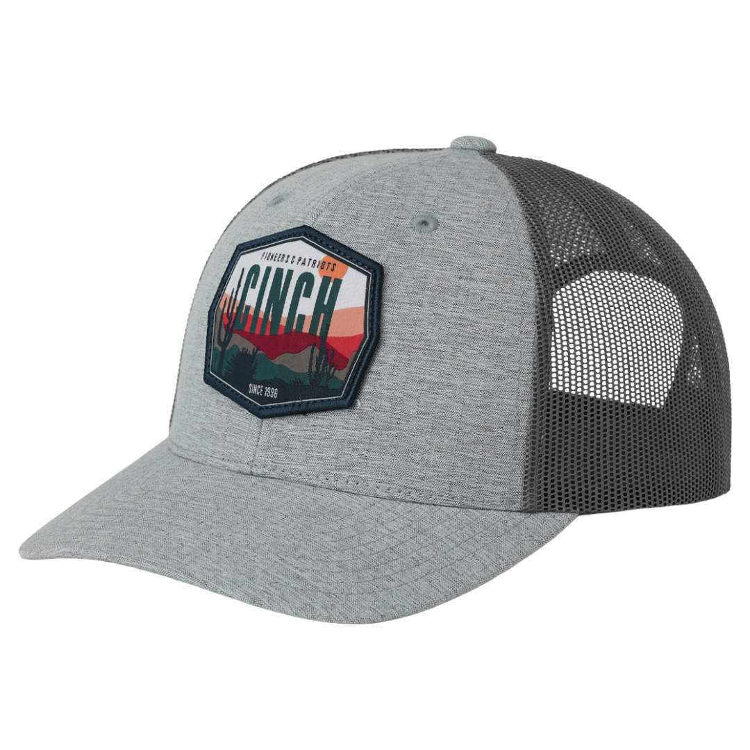 Cinch Men's Gray 6 Panel Embroidered Logo Patch Cap MCC0660657