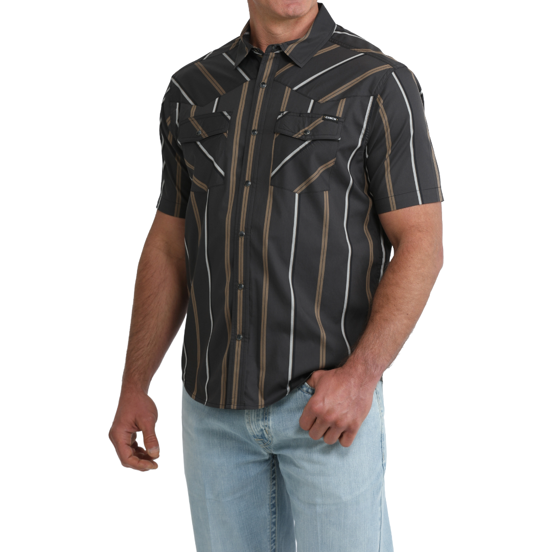 Cinch Men's Camp Black Stripe Snap Down Shirt MTW1402016