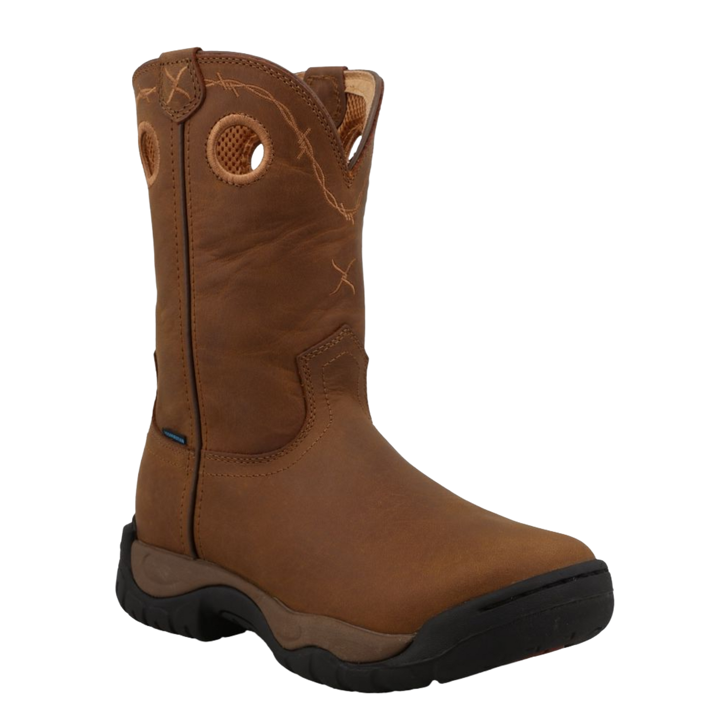 Twisted X Ladies All Around 9" Distressed Saddle Brown Waterproof Work Boot WABW002