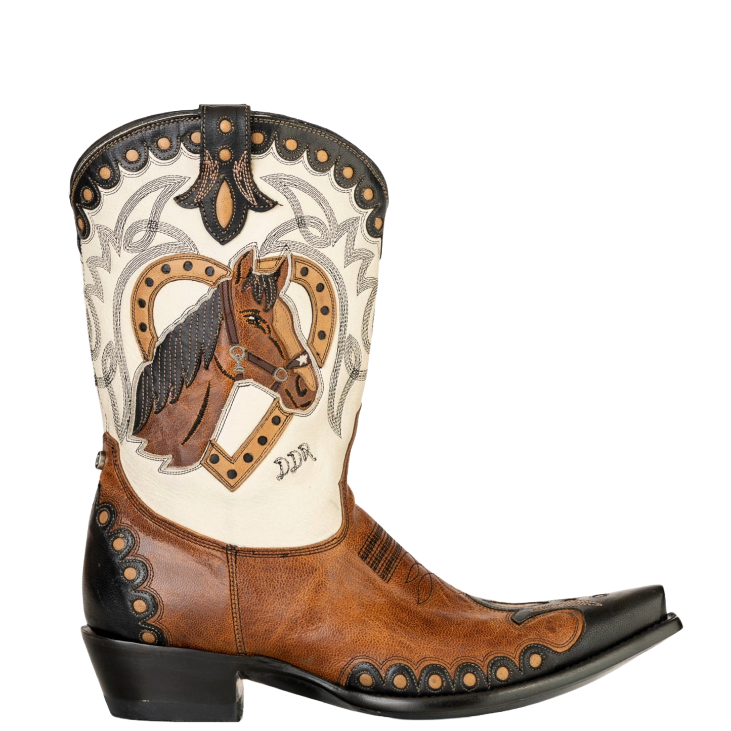 Double D Ranch Ladies Horsiculture Bone & Nut Leather Western Boot DDL1079-1