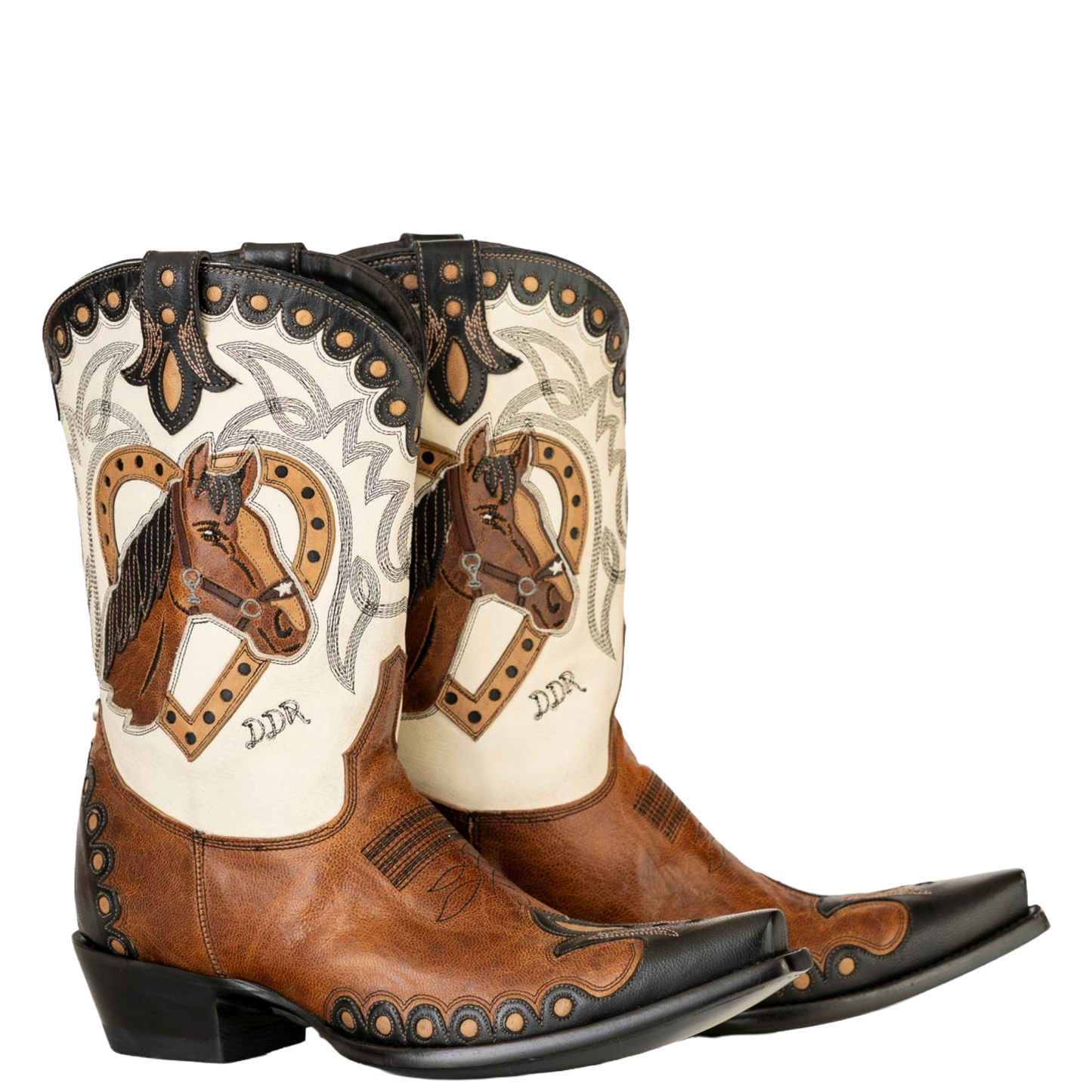 Double D Ranch Ladies Horsiculture Bone & Nut Leather Western Boot DDL1079-1