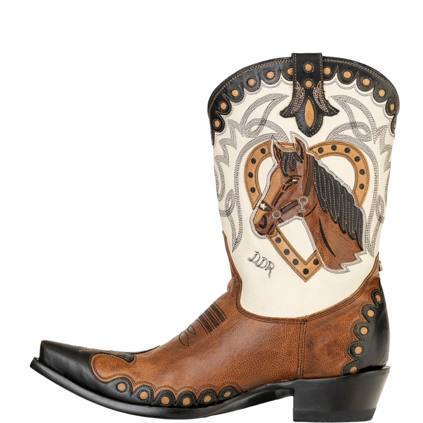 Double D Ranch Ladies Horsiculture Bone & Nut Leather Western Boot DDL1079-1