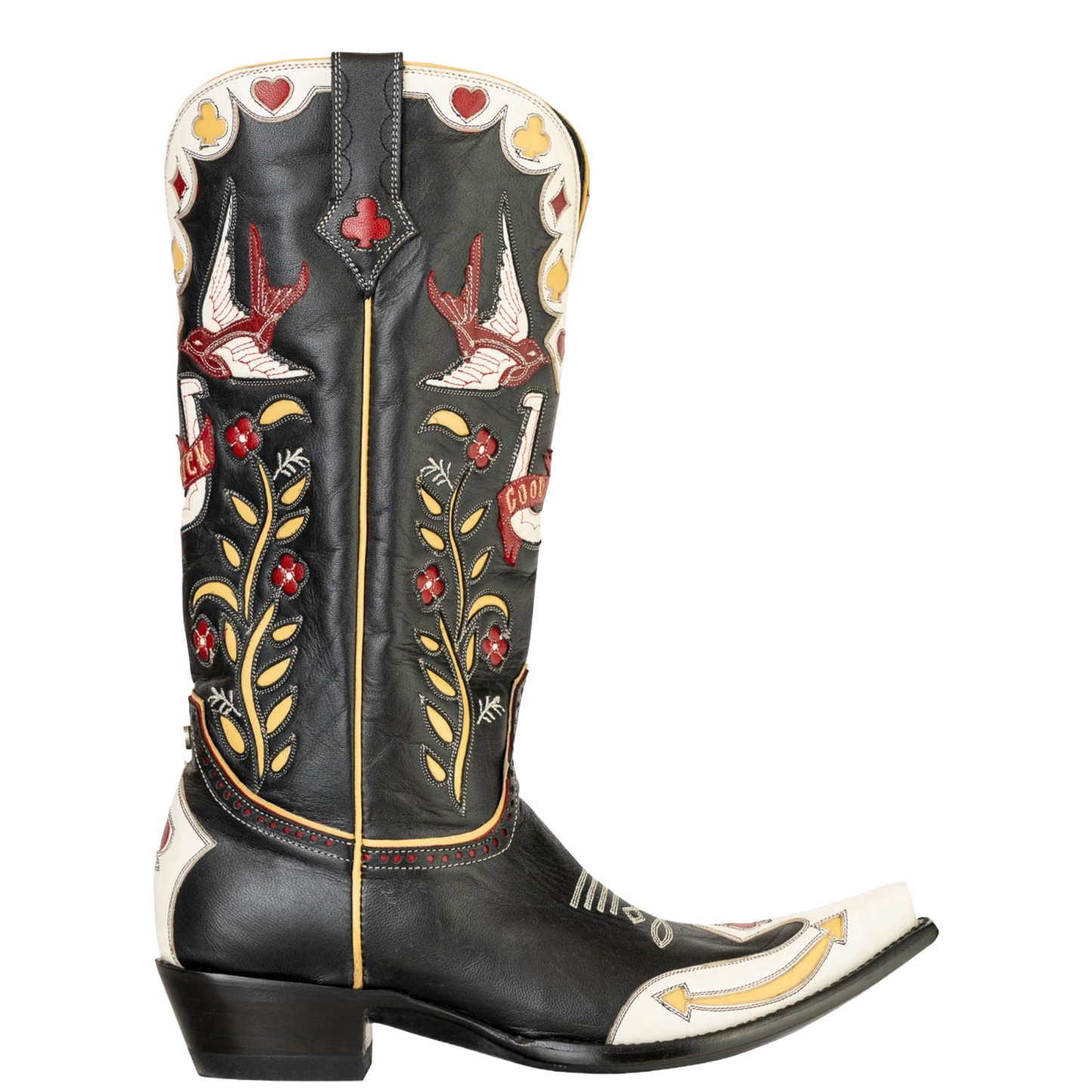 Double D Ranch Ladies High Stakes Black Leather Western Boot DDL1083
