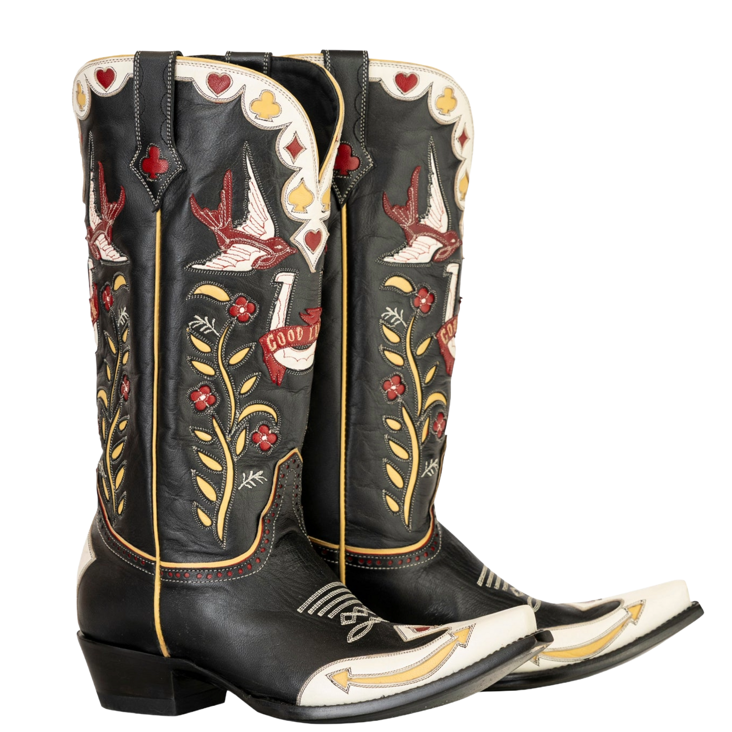 Double D Ranch Ladies High Stakes Black Leather Western Boot DDL1083