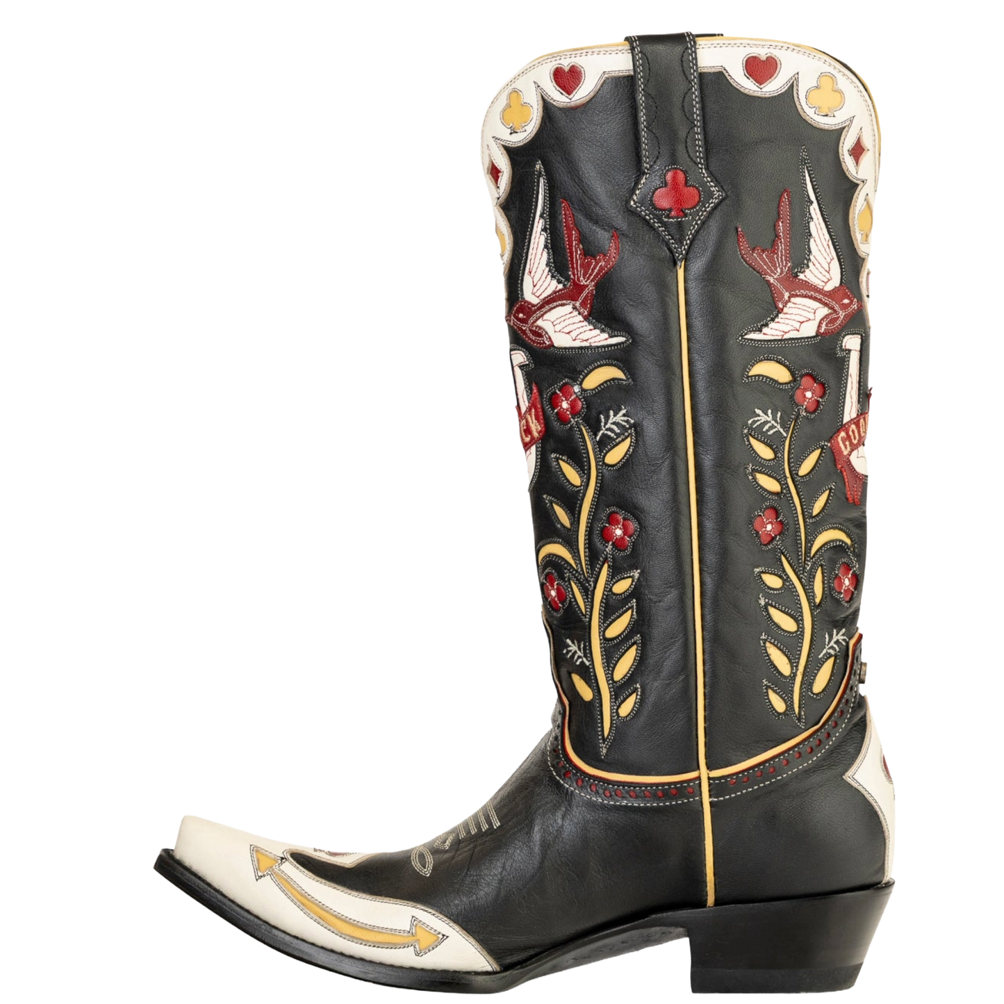 Double D Ranch Ladies High Stakes Black Leather Western Boot DDL1083