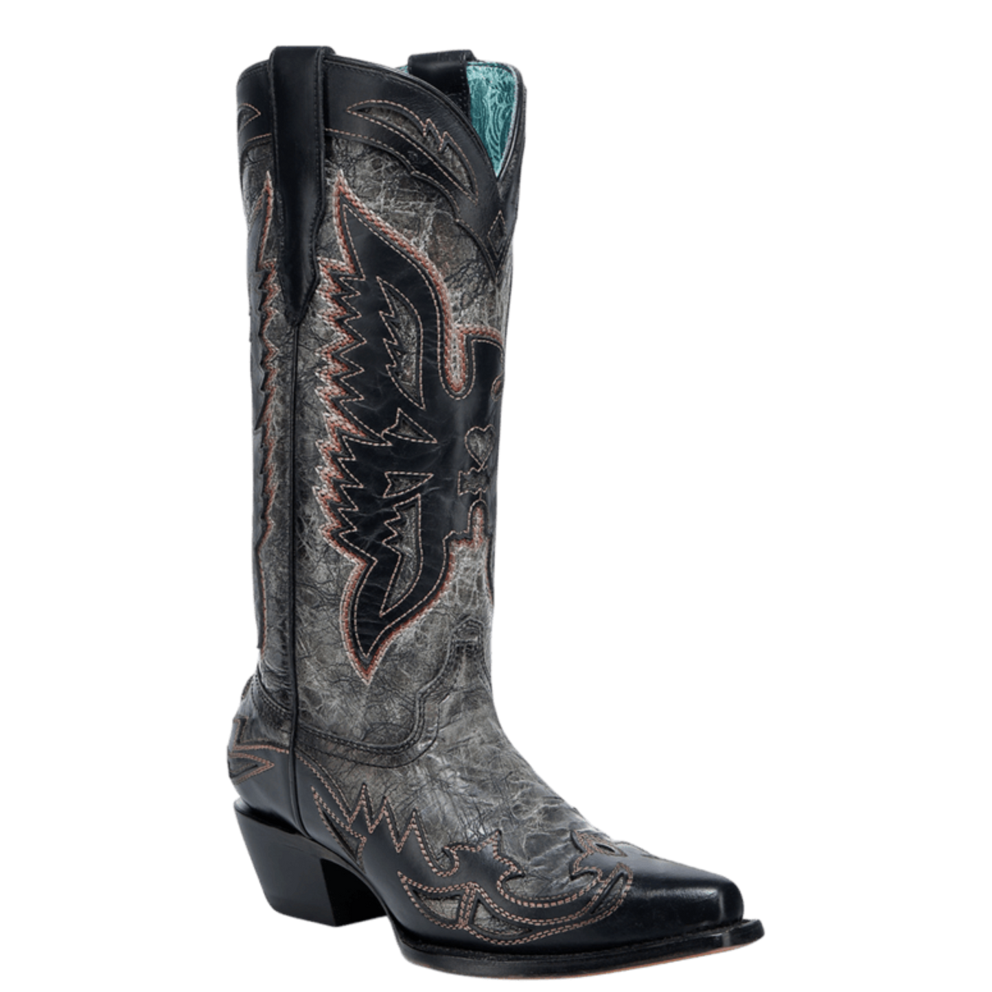 Corral Ladies Black Eagle Overlay & Embroidery Western Boot A4888