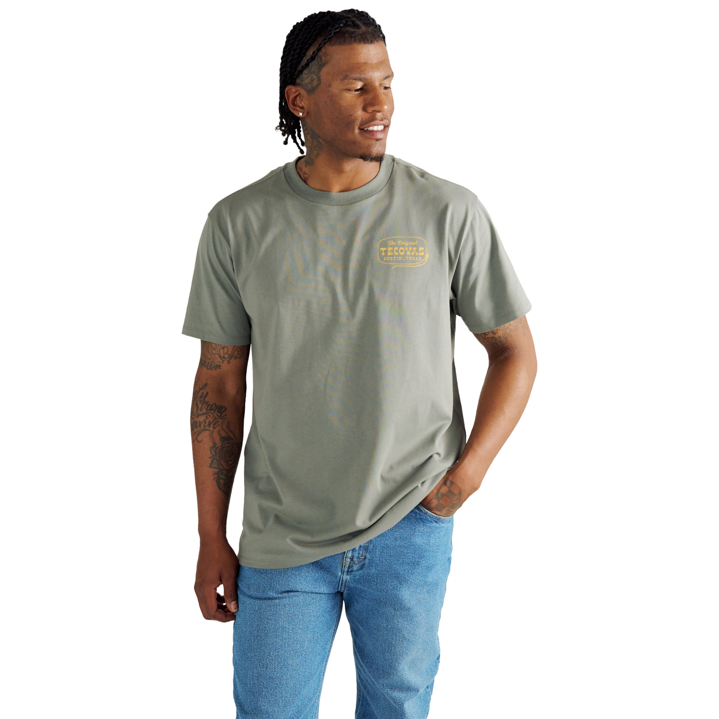 Tecovas Men's Original Rope Cactus Green Shirt 40383-CAY