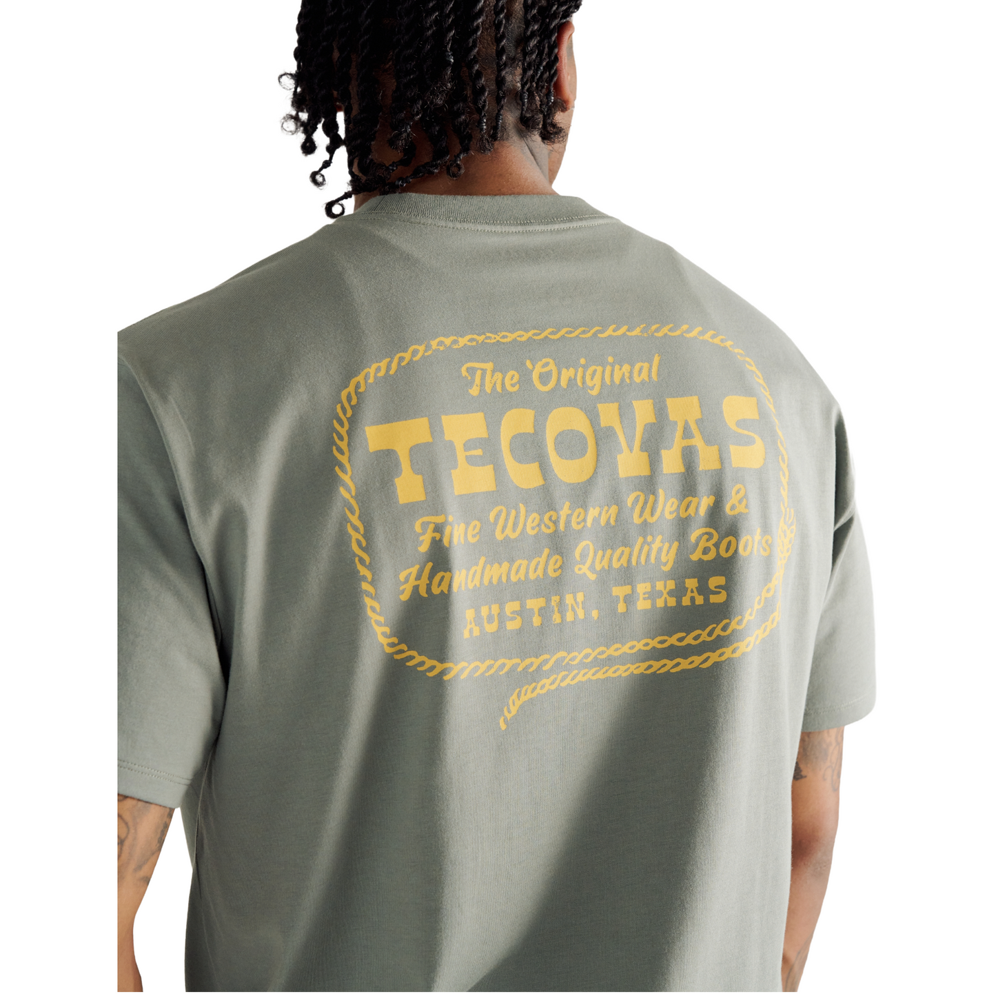 Tecovas Men's Original Rope Cactus Green Shirt 40383-CAY
