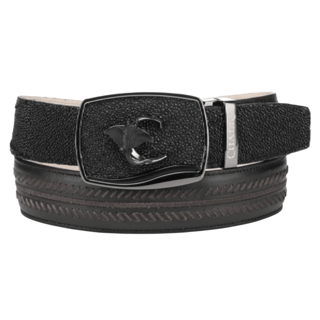 Cuadra Men's Black Stingray Woven Western Belt BC475