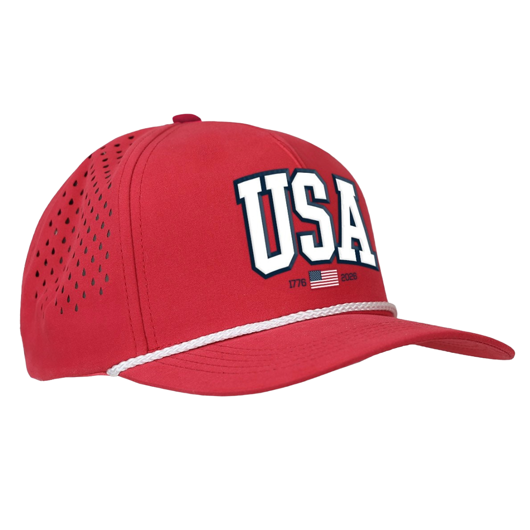 Hold Fast USA Strong Red Perforated Trucker Cap HFC5334