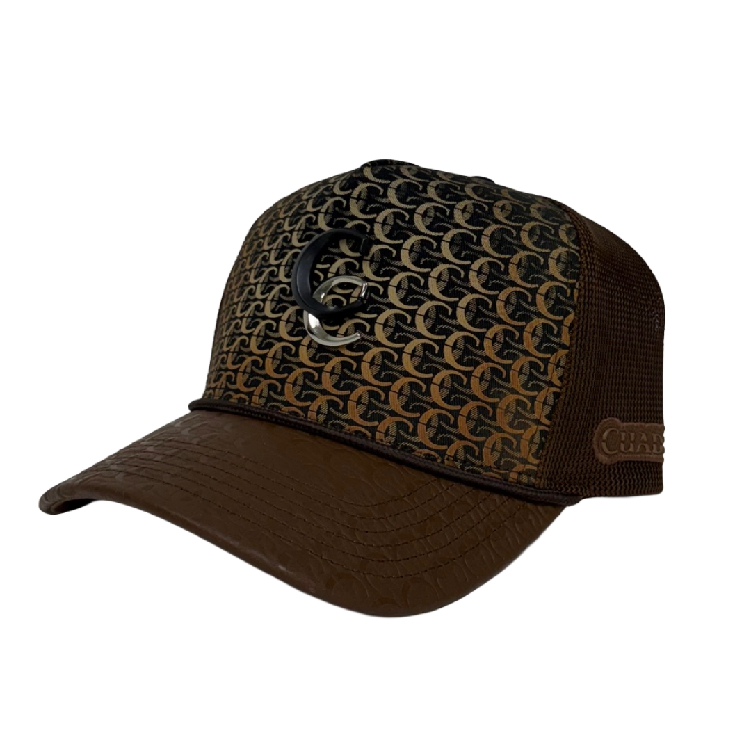 Cuadra Men's Brown Logo Stud 5 Panel Cap CP008