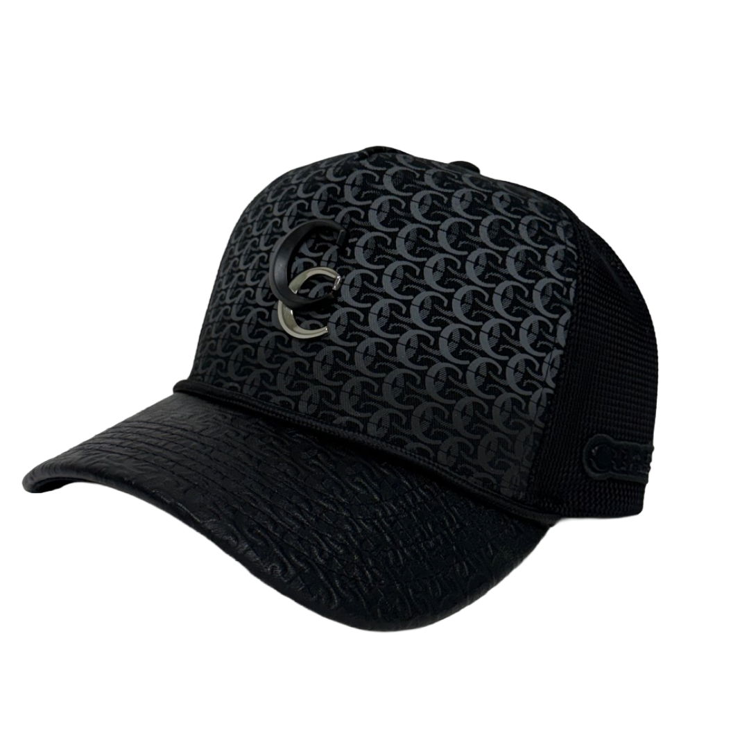 Cuadra Men's Black Logo Stud 5 Panel Cap CP007