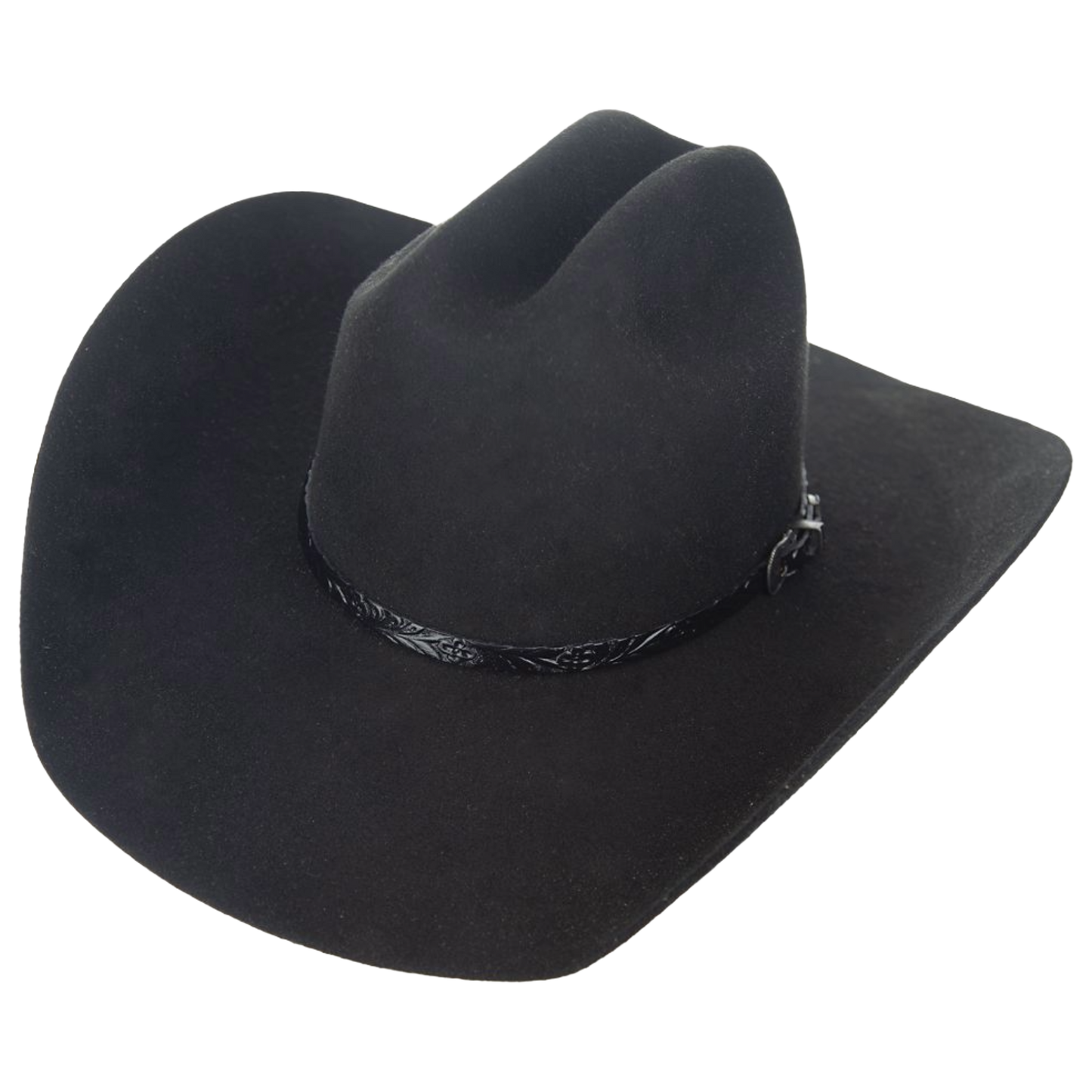 Justin 2X Rock Creek Black Wool Felt Western Hat JUS13175-BLACK