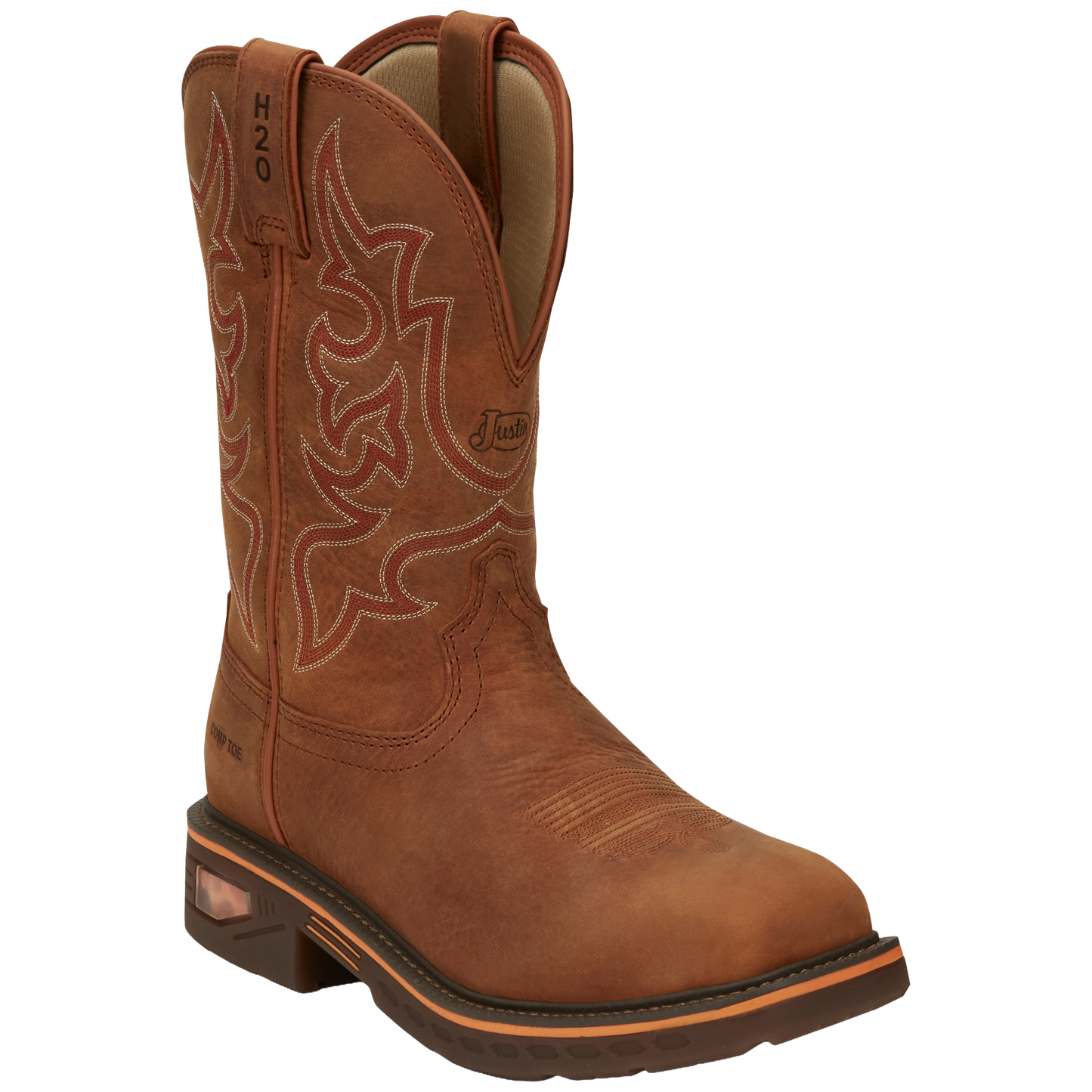 Justin Men's Resistor Russet Brown 11" Waterproof Nano Comp Toe Work Boot CR4016