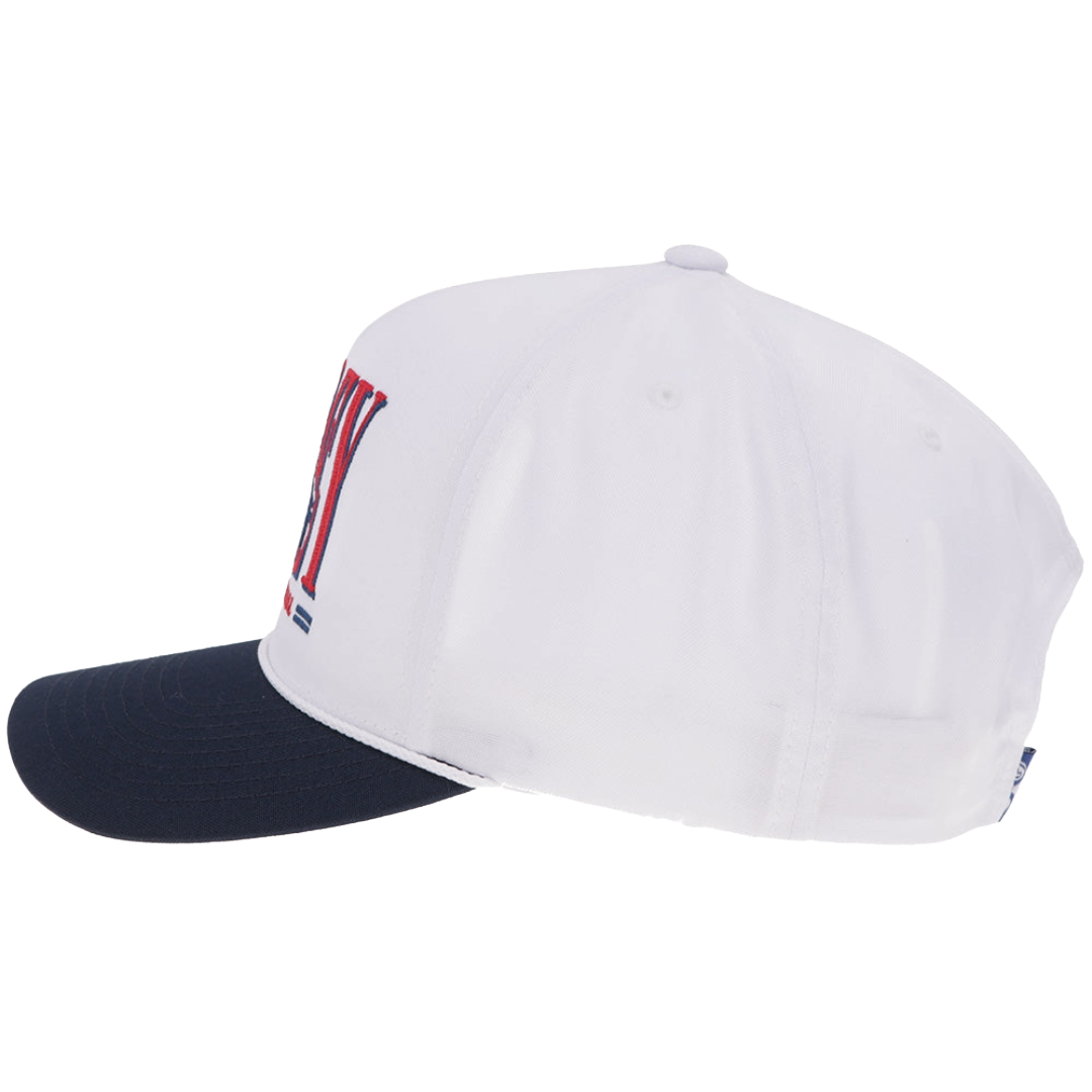 Hooey 'Wild Ride' White & Navy 5 Panel Trucker Cap 2669T-WHNV